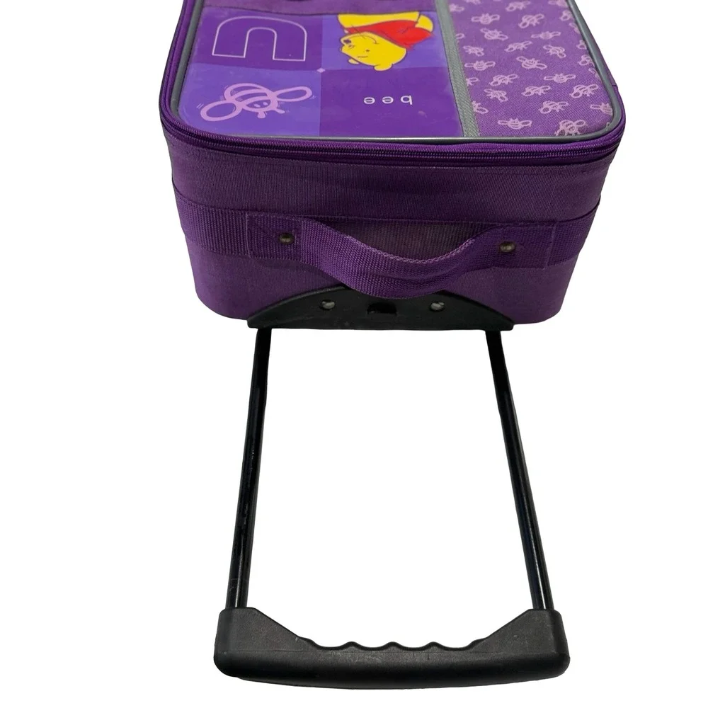Y2K VTG Disney Winnie the Pooh Rolling Suitcase‎ Purple Bee U Kids Luggage Bag